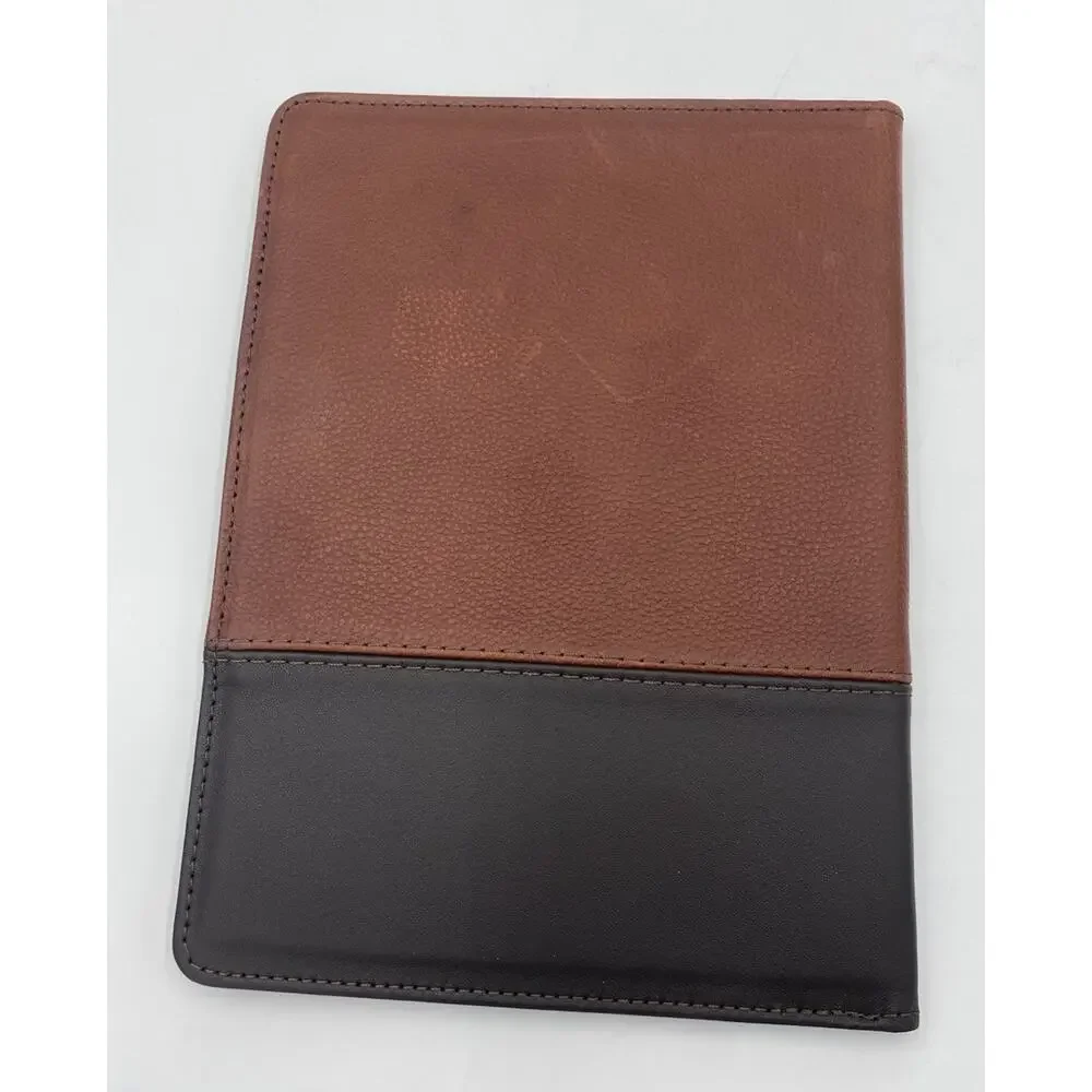 Franklin Covey Brown Full Grain Leather Organizer Portfolio Planner Cover 9.5”